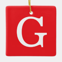 Monogramme de lettre initiale rouge blanc simple