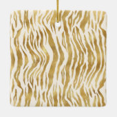 Ornement En Céramique Monogramme d'impression Cream Gold Zebra    (Dos)