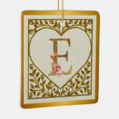 Ornement En Céramique Monogramme floral personnalisé, de A à Z (Droite)