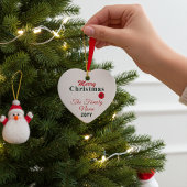 Ornement En Céramique Monogramme, nom et année Personnalisé Joyeux Noël