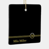 Ornement En Céramique Monogramme or sur arrière - plan noir (Droite)