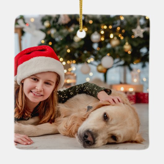 Ornement En Céramique Monogramme Personnalisé Avec Nom Famille Noël (Dos)