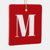 Ornement En Céramique Monogramme rouge coutume initiale Noël (Droite)