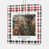 Ornement En Céramique Monogramme rustique moderne plaqué photo Noël (Gauche)