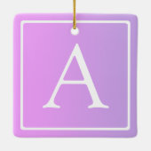 Ornement En Céramique Monogramme simple | Ombre subtil rose/violet (Dos)