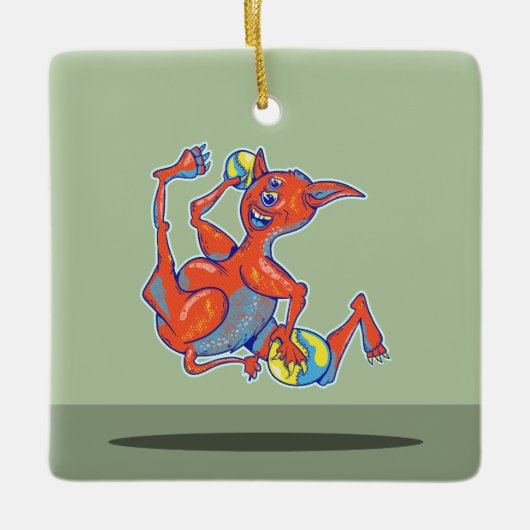 Ornement En Céramique Monstre Dodgeball (Devant)