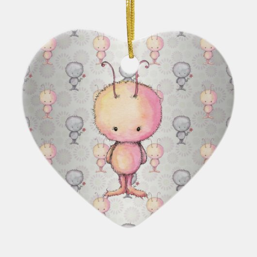 Ornement En Céramique Monstres Fluffeux Cute (Devant)