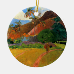 Ornement En Céramique Montagne de Tahiti Gauguin peignant des couleurs c