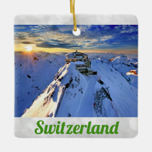 Ornement En Céramique Montagne Shilthorn Alpes suisses Suisse lever du s