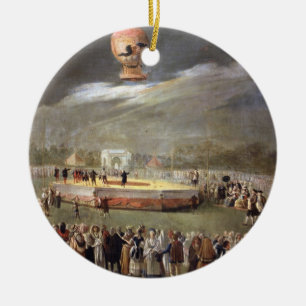 Ornement En Céramique Montez en ballon l'ascension dans les jardins