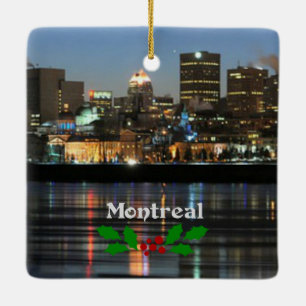 Ornement En Céramique Montreal Skyline avec Noël saint