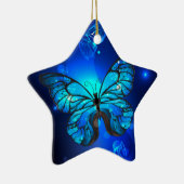 Ornement En Céramique Morpho Butterfly in the Dark Background (Droite)