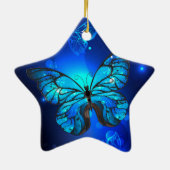 Ornement En Céramique Morpho Butterfly in the Dark Background (Dos)