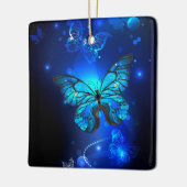 Ornement En Céramique Morpho Butterfly in the Dark Background (Gauche)