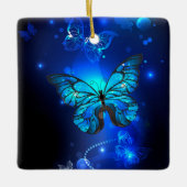 Ornement En Céramique Morpho Butterfly in the Dark Background (Devant)