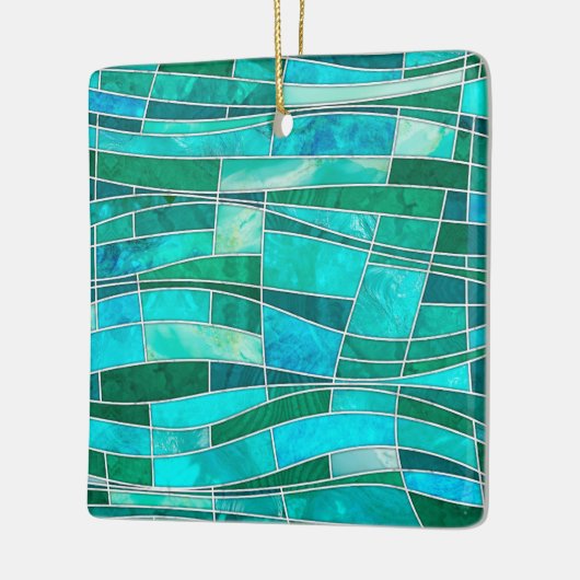 Ornement En Céramique Mosaic Waves Art - Ocean Gems (Gauche)