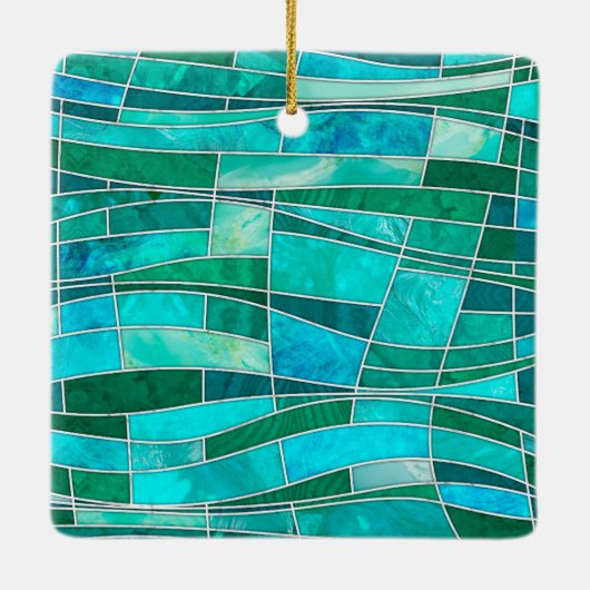 Ornement En Céramique Mosaic Waves Art - Ocean Gems (Dos)