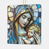 Ornement En Céramique Mosaïque en verre tendu | Marie et Jésus Noël (Gauche)