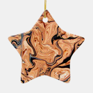 Ornement En Céramique Motif Abstrait de Marbre Orange, Fond