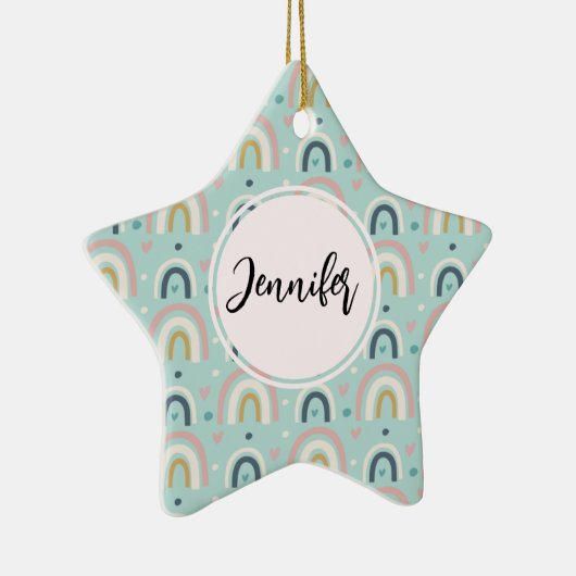 Ornement En Céramique Motif arc-en-ciel blanc mignon (Droite)