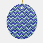 Ornement En Céramique Motif Blue Sapphire Chevron (Gauche)