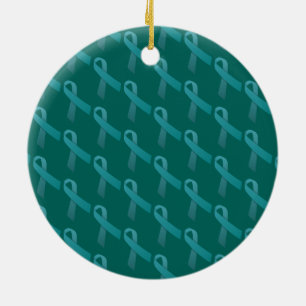 Ornement En Céramique Motif Carrelé de rubans turquoises