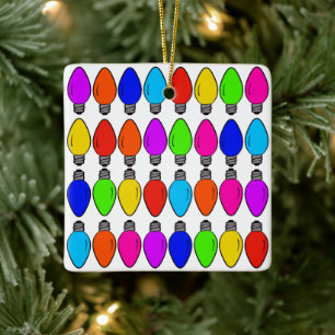 Ornement En Céramique Motif d'ampoules de Noël