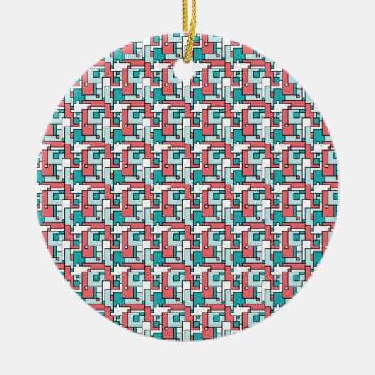 Ornement En Céramique Motif de briques rétro (Devant)