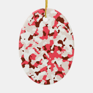 Ornement En Céramique Motif de camouflage rouge