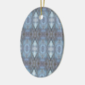 Ornement En Céramique Motif de diamants croisés géométriques bleu noir (Gauche)