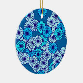 Ornement En Céramique Motif de fleurs Art déco - tons bleus (Droite)