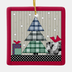 Ornement En Céramique Motif de Noël, applique, nouvelle année, noël c