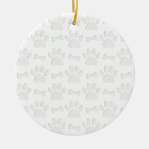 Ornement En Céramique Motif De Pâtes Et De Bones De Chien Coupé En Papie