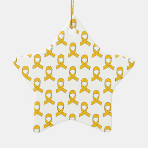 Ornement En Céramique Motif de ruban d'or