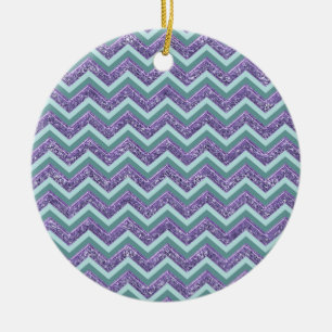 Ornement En Céramique Motif de verre Amethyst Zigzag