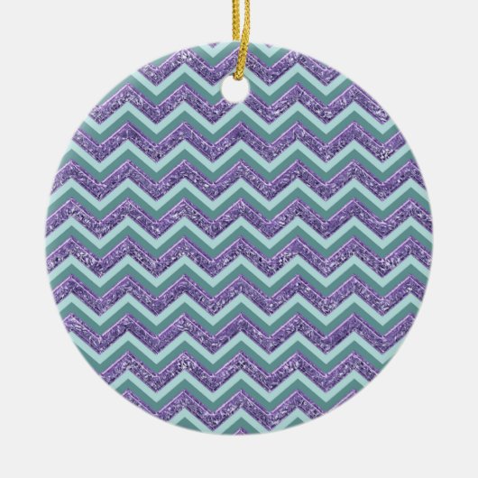 Ornement En Céramique Motif de verre Amethyst Zigzag (Devant)