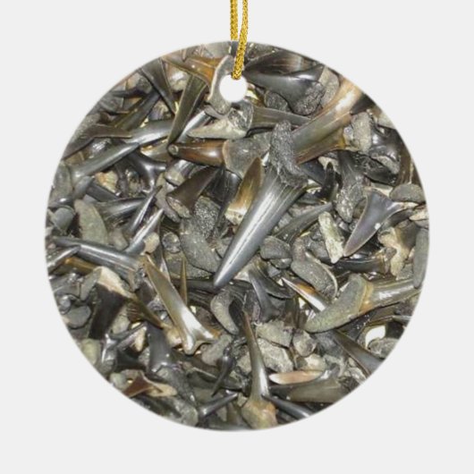 Ornement En Céramique motif des dents de requin fossile (Devant)