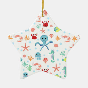 Ornement En Céramique Motif du monde marin