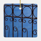 Ornement En Céramique motif en fer en bleu, Cuba (Dos)