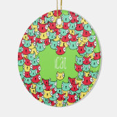 Ornement En Céramique Motif génial de chat (Gauche)