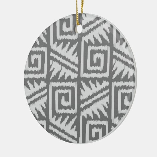 Ornement En Céramique Motif Ikat Aztec - Nuances de gris / gris (Gauche)