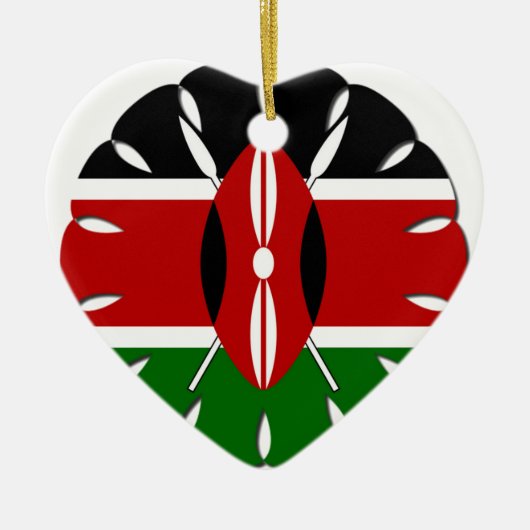 Ornement En Céramique Motif kenyan rond : un symbole national (Devant)