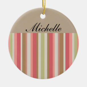 Ornement En Céramique Motif Paprika Stripes