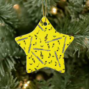 Ornement En Céramique Motif Piccolo Music Note