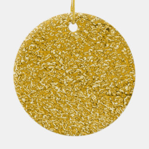 Ornement En Céramique Motif PURE GOLD Splatter + votre texte / photo