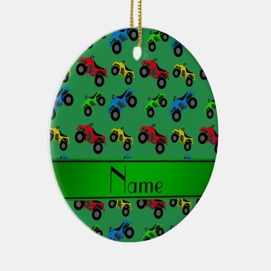 Ornement En Céramique Motif vert nommé personnalisé d'atv (Droite)