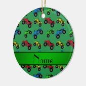 Ornement En Céramique Motif vert nommé personnalisé d'atv (Gauche)