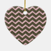 Ornement En Céramique Motif Zigzag noir et rose (Dos)