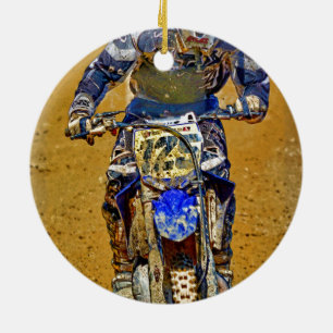 Ornement En Céramique Moto-X Champ Designer #Cadeau