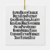 ORNEMENT EN CÉRAMIQUE MOTS ALPHABET PHONÉTIQUE / CODE (Dos)